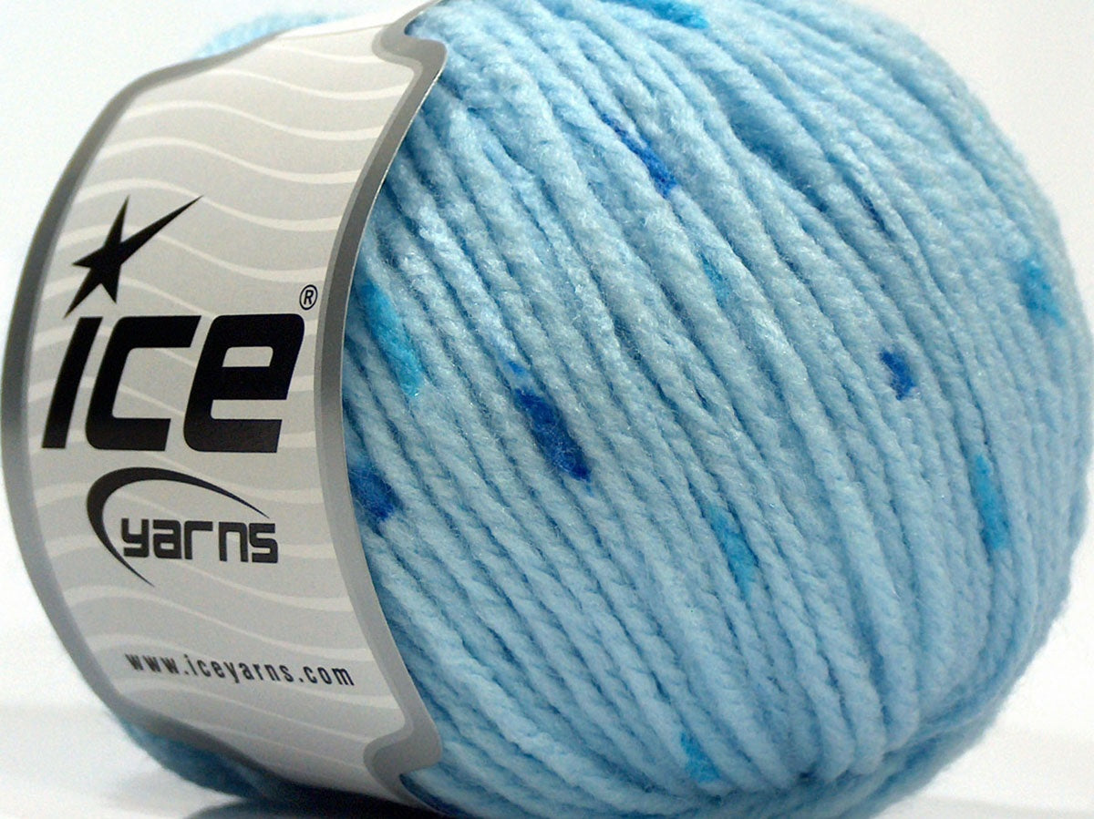 Lot of 8 Skeins Ice Yarns SALE PLAIN (20% Wool) Hand Knitting Yarn Blue