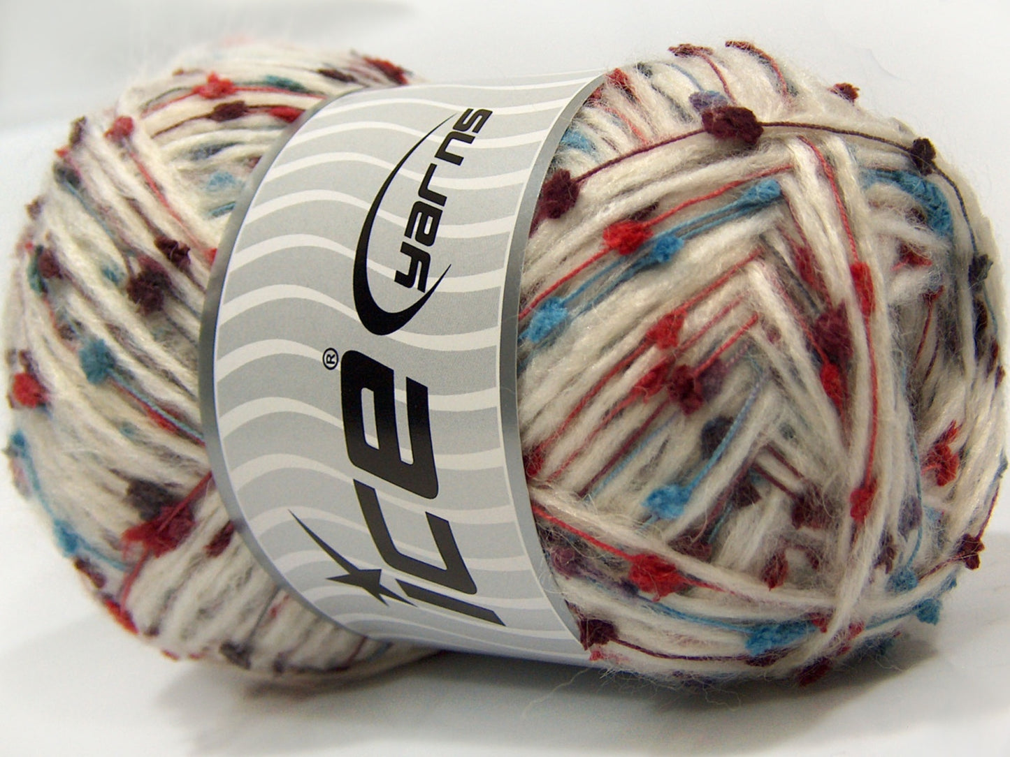 Lot of 4 x 100gr Skeins Ice Yarns CUSTOM BLEND (25% Wool) Yarn Ecru Red Blue Maroon