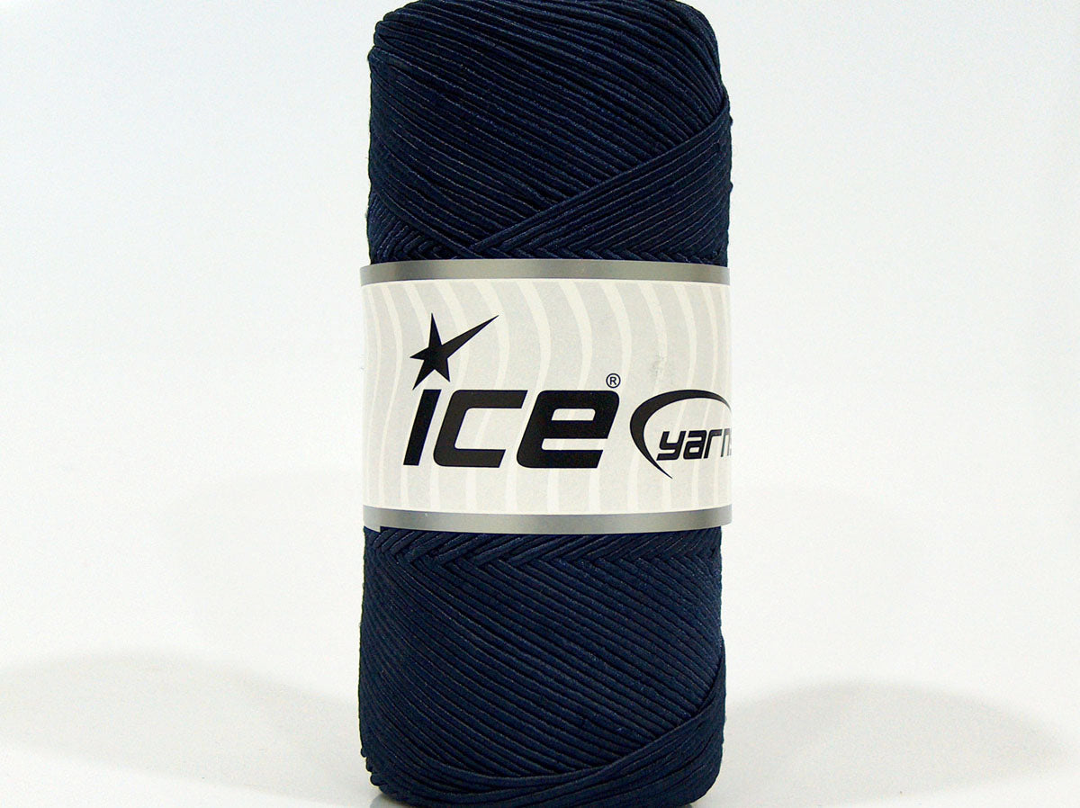 Lot of 2 x 200gr Skeins Ice Yarns SHINY COTTON (30% Cotton) Yarn Navy