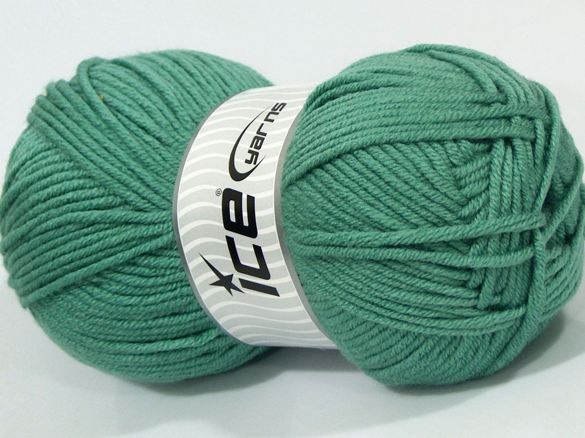 Lot of 2 x 200gr Skeins Ice Yarns SALE PLAIN Hand Knitting Yarn Mint Green