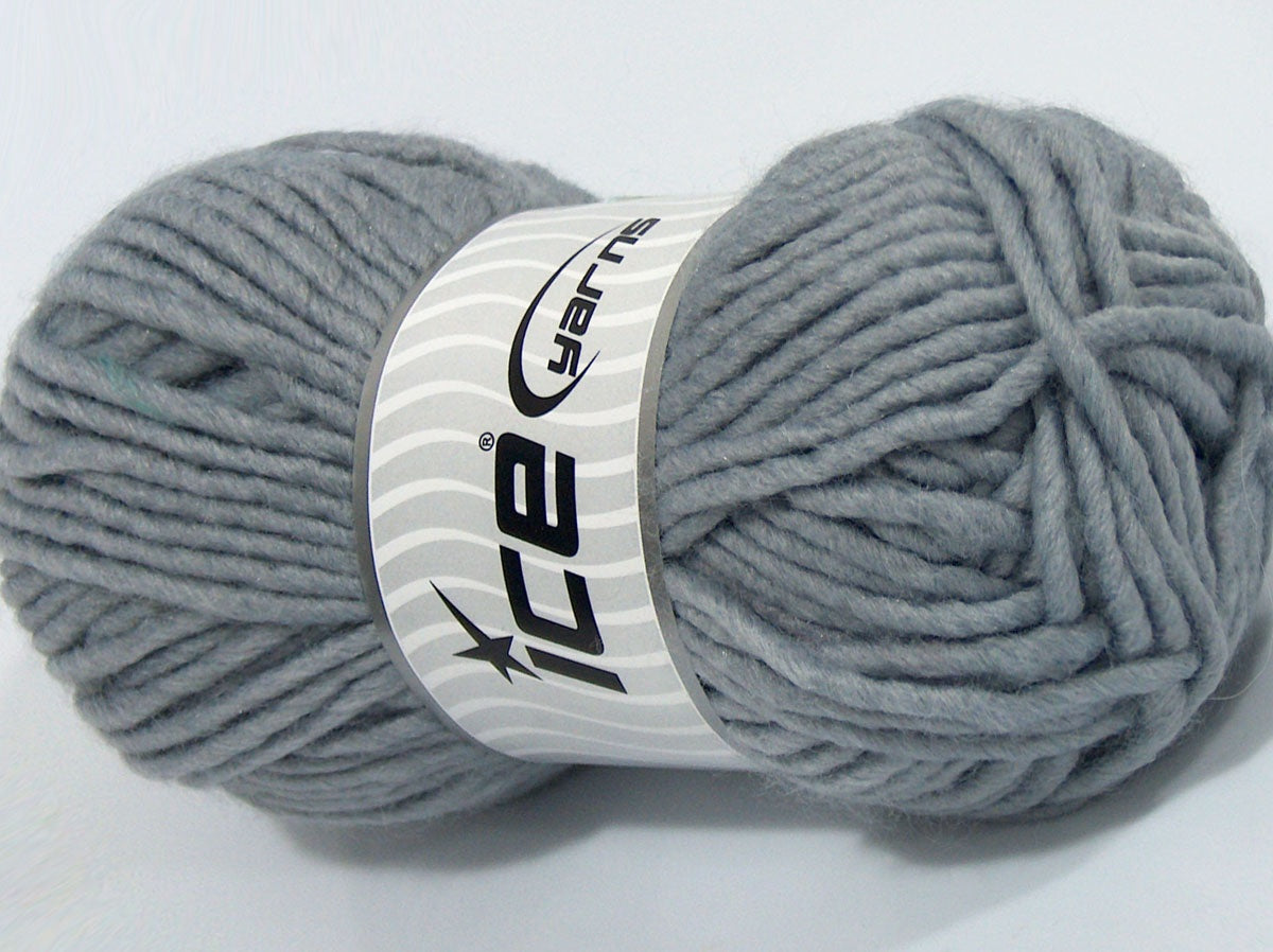 Lot of 4 x 100gr Skeins Ice Yarns LONDRINA (10% Wool) Hand Knitting Yarn Grey