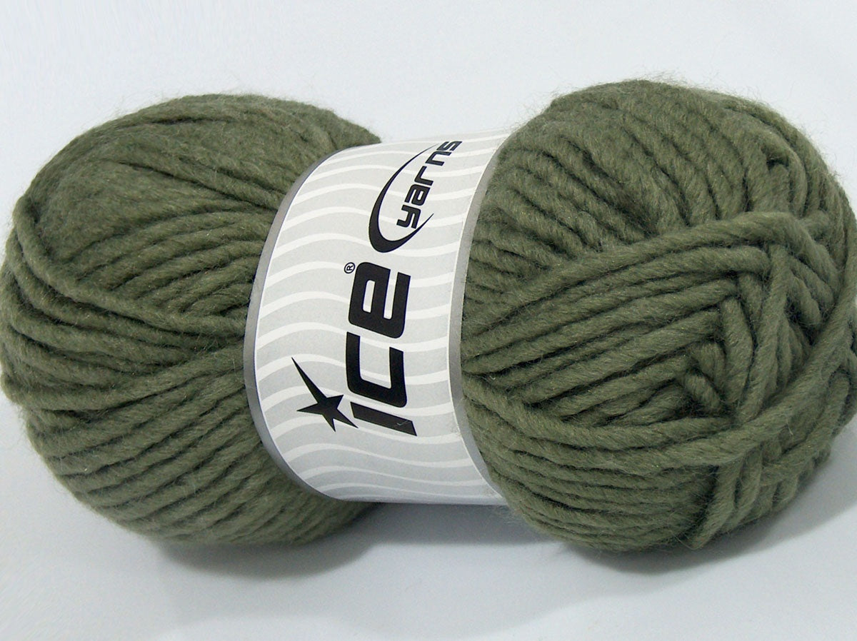 Lot of 4 x 100gr Skeins Ice Yarns LONDRINA (10% Wool) Yarn Light Khaki
