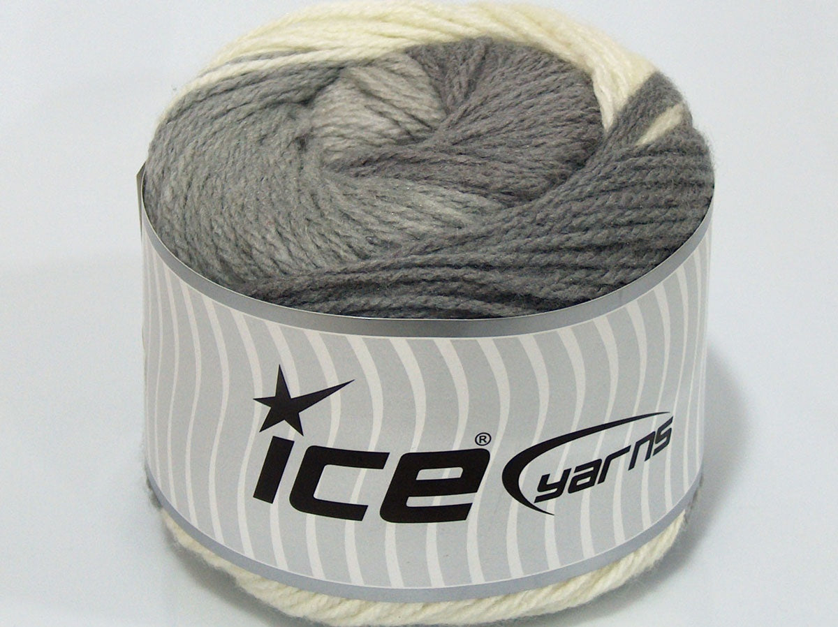 Lot of 2 x 200gr Skeins Ice Yarns SALE CAKES YARN (50% Wool) Yarn Grey Camel Beige Cream