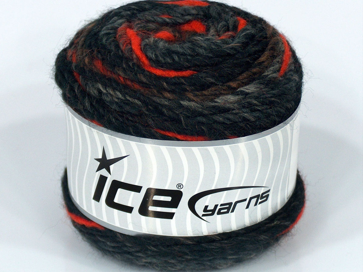 Lot of 4 x 100gr Skeins Ice Yarns SALE LUXURY-PREMIUM (100% Wool) Yarn Black Brown Grey Orange