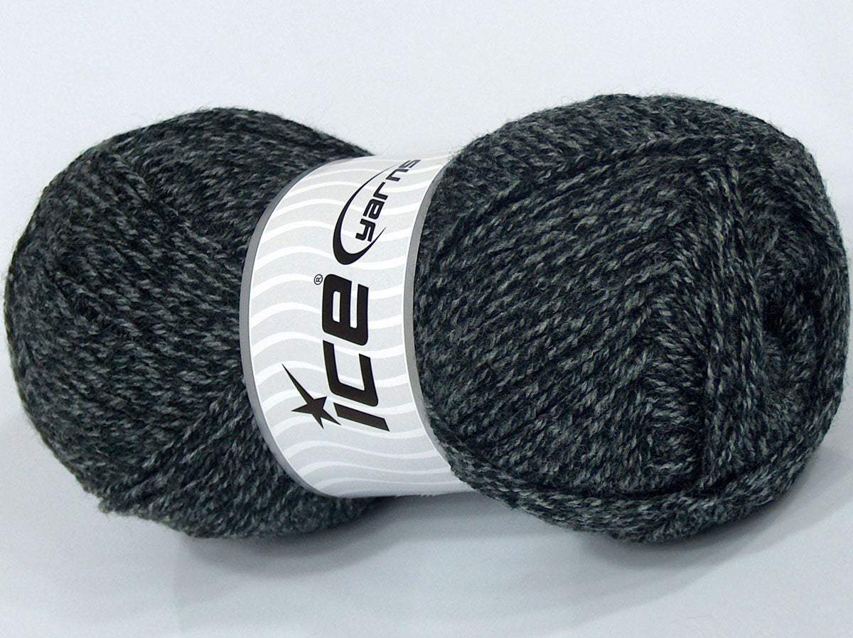 Lot of 3 x 120gr Skeins Ice Yarns SALE PLAIN Hand Knitting Yarn Black Grey