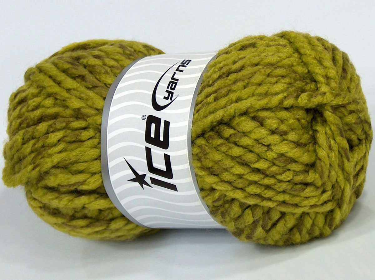 Lot of 4 x 100gr Skeins Ice Yarns SALE SELF-STRIPING (10% Wool) Yarn Green Shades