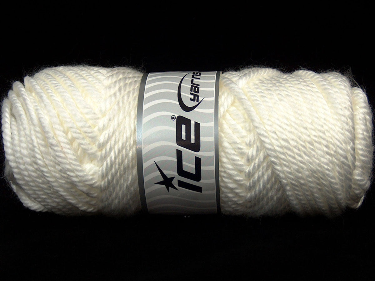 Lot of 3 x 130gr Skeins Ice Yarns SALE PLAIN Hand Knitting Yarn White