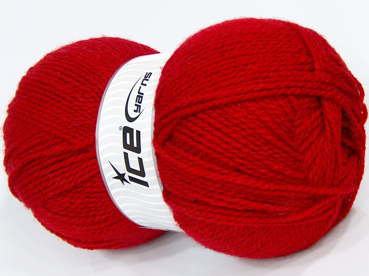 380 gr ICE YARNS SALE PLAIN Hand Knitting Yarn Red