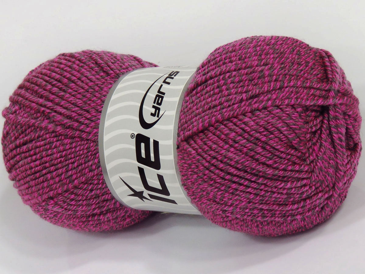Lot of 4 x 85gr Skeins Ice Yarns SALE SELF-STRIPING Yarn Pink Grey