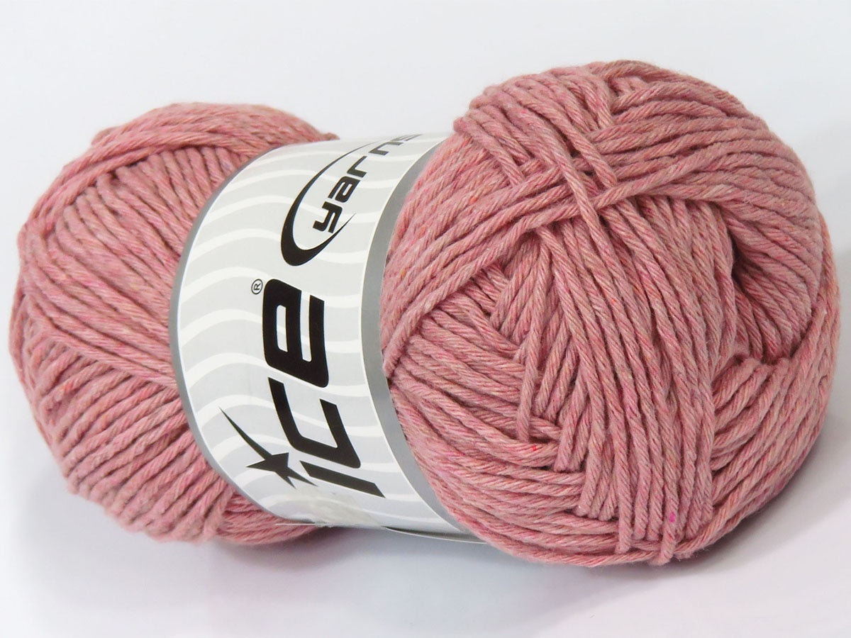 Lot of 4 x 100gr Skeins Ice Yarns NATURAL COTTON WORSTED (100% Cotton) Yarn Antique Pink