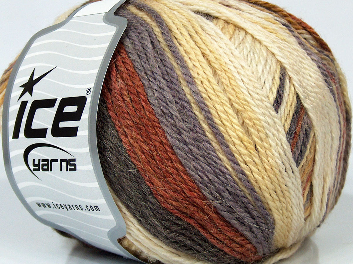 Lot of 4 x 100gr Skeins Ice Yarns SALE LUXURY-PREMIUM (25% Alpaca 35% Wool) Yarn Brown Shades Cream Shades