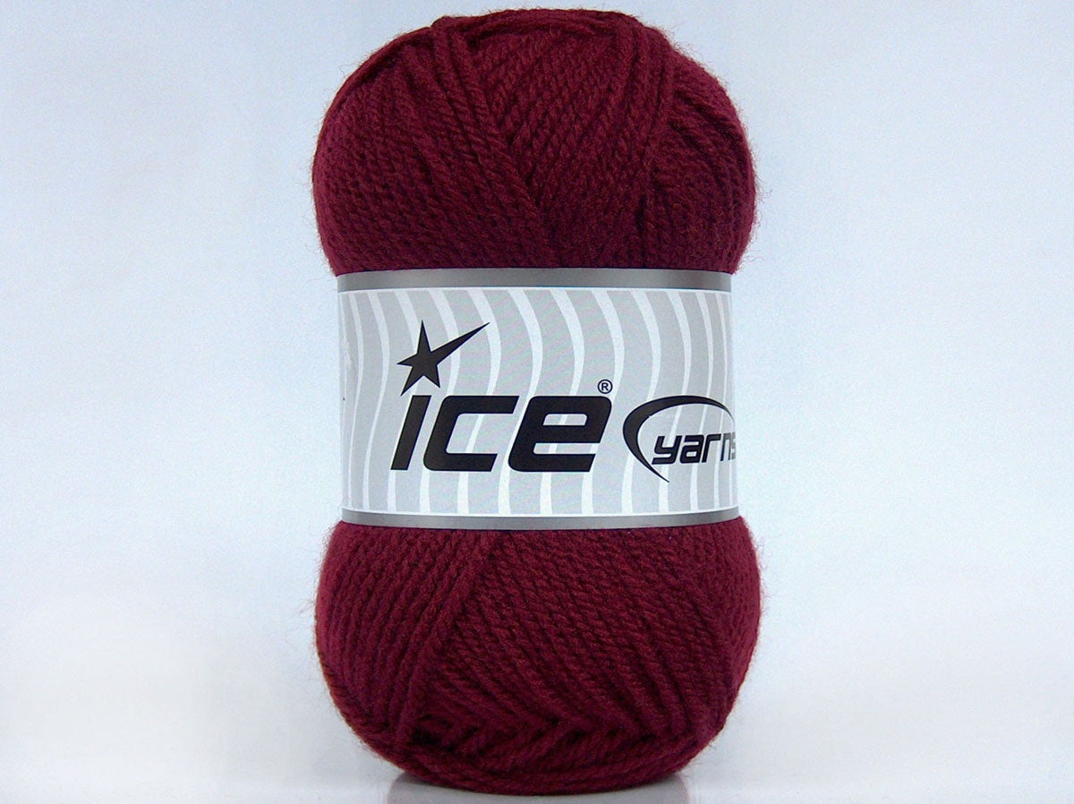 Lot of 8 Skeins Ice Yarns BASICS DK Hand Knitting Yarn Burgundy
