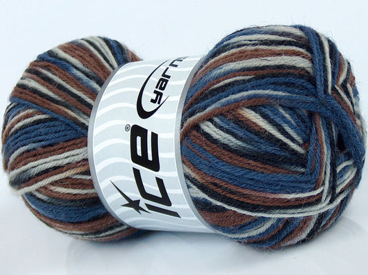 Lot of 8 Skeins Ice Yarns SOCKENWOLLE (75% Superwash Wool) Yarn Black Brown Blue Light Grey