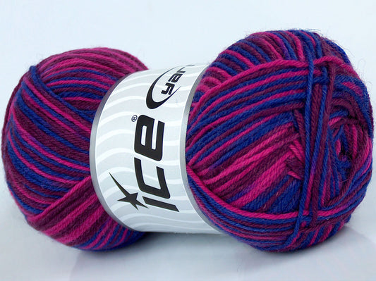 Lot of 8 Skeins Ice Yarns SOCKENWOLLE (75% Superwash Wool) Yarn Purple Burgundy Fuchsia