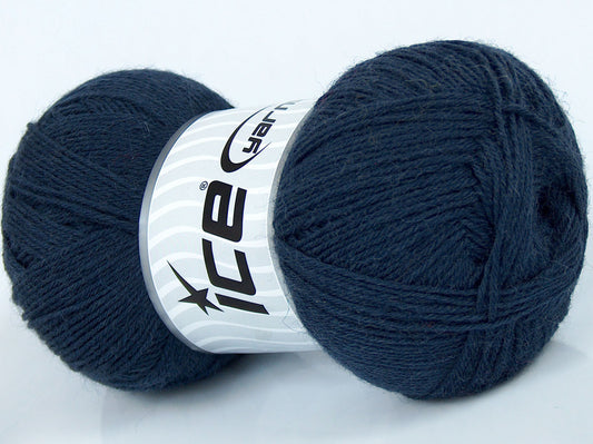 Lot of 4 x 100gr Skeins Ice Yarns SOLID SOCK (75% Superwash Wool) Yarn Navy