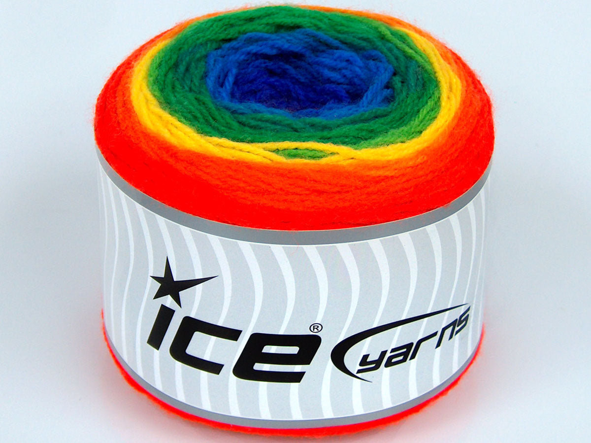 Lot of 2 x 135gr Skeins Ice Yarns SALE CAKES YARN Hand Knitting Yarn Rainbow