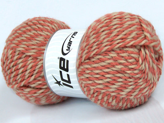 Lot of 4 x 100gr Skeins Ice Yarns JOINVILLE (10% Mohair 35% Wool) Yarn Salmon Beige