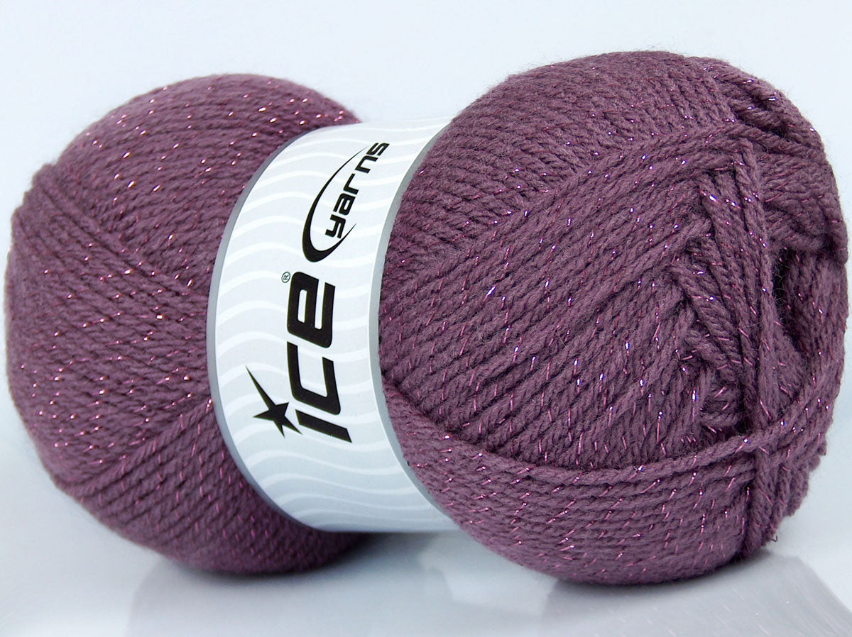 Lot of 3 x 130gr Skeins Ice Yarns TARMA GLITZ Hand Knitting Yarn Maroon