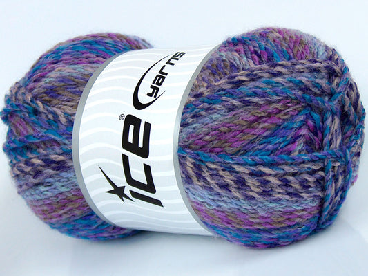 200 gr ICE YARNS LIMEIRA Hand Knitting Yarn Purple Shades Turquoise