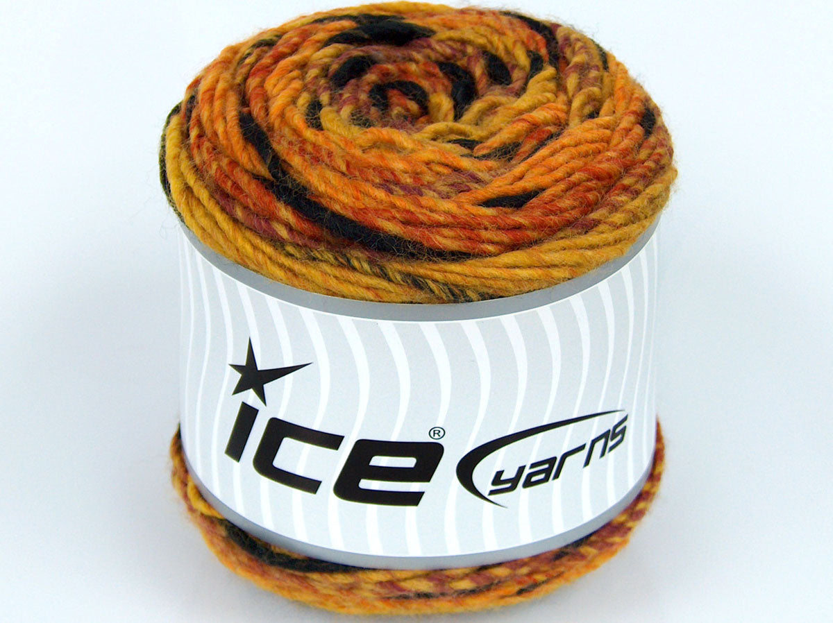 Lot of 2 x 140gr Skeins Ice Yarns CAKES ICA Yarn Gold Shades Black