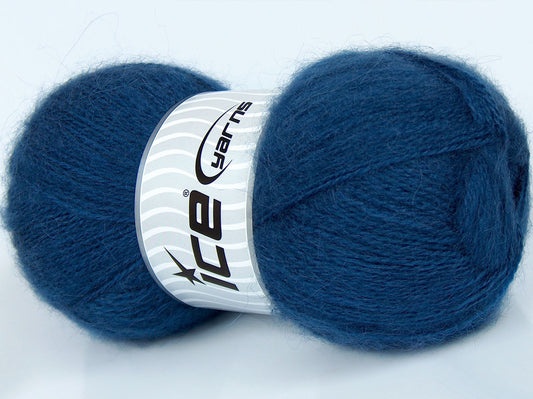 Lot of 4 x 85gr Skeins Ice Yarns SALE WINTER (10% Mohair 15% Wool) Yarn Navy