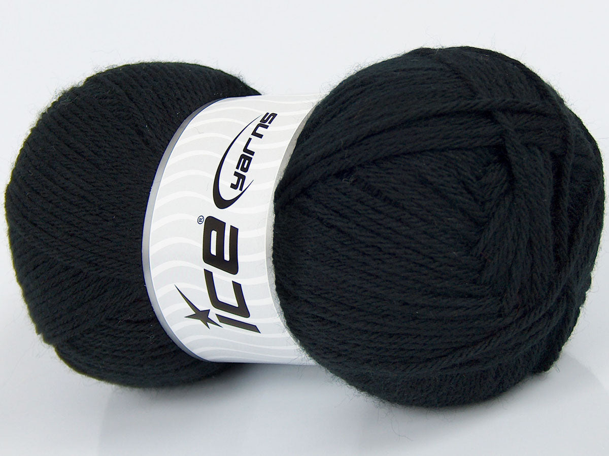 Lot of 3 x 100gr Skeins Ice Yarns SALE PLAIN Hand Knitting Yarn Black