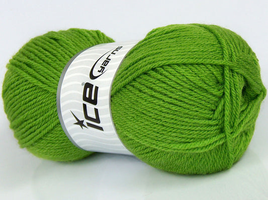 Lot of 3 x 125gr Skeins Ice Yarns SALE PLAIN Hand Knitting Yarn Green