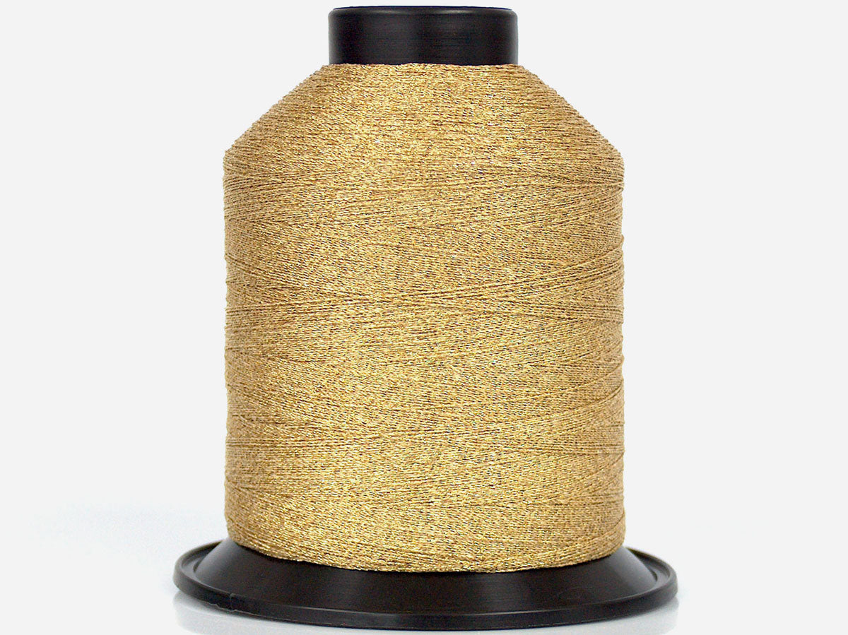 Lot of 2 x 90gr Skeins Ice Yarns METALLIC THREAD CONE Light Gold