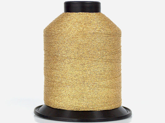 Lot of 2 x 90gr Skeins Ice Yarns METALLIC THREAD CONE Light Gold