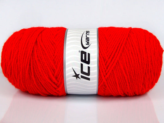 Lot of 2 x 175gr Skeins Ice Yarns SALE PLAIN Hand Knitting Yarn Red