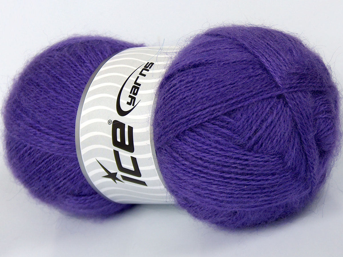 Lot of 4 x 90gr Skeins Ice Yarns PUCALLPA (10% Mohair 15% Wool) Yarn Purple