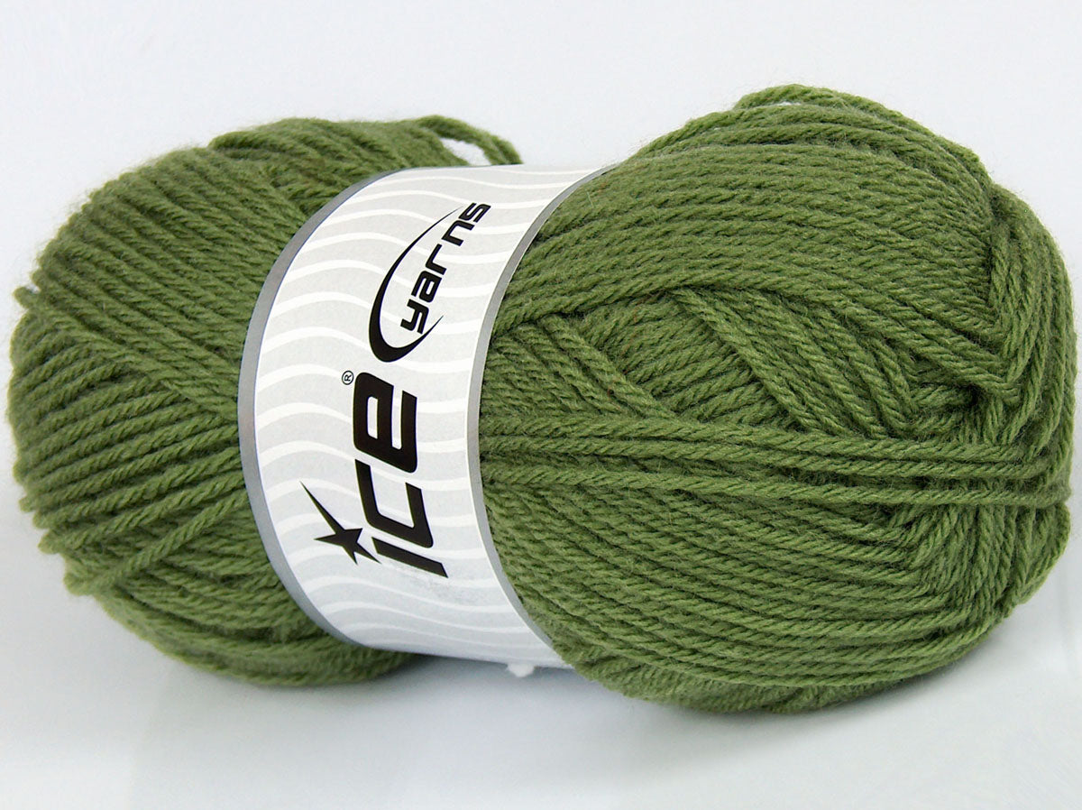 Lot of 3 x 115gr Skeins Ice Yarns SALE PLAIN Hand Knitting Yarn Green