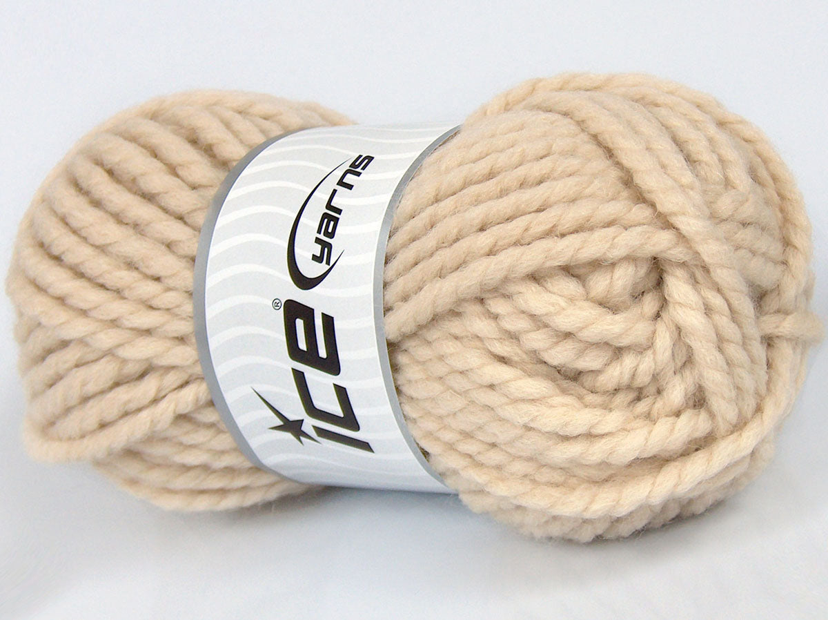 Lot of 4 x 90gr Skeins Ice Yarns SALE WINTER (50% Wool) Yarn Light Beige
