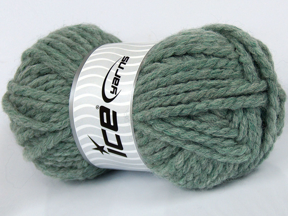 Lot of 2 x 100gr Skeins Ice Yarns SALE WINTER (10% Wool) Yarn Mint Green Grey