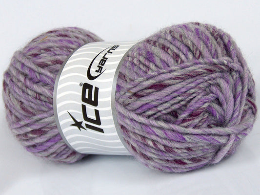 Lot of 3 x 100gr Skeins Ice Yarns SALE MOHAIR-WOOL BLEND (10% Mohair 15% Wool) Yarn Lilac Purple Grey Shades