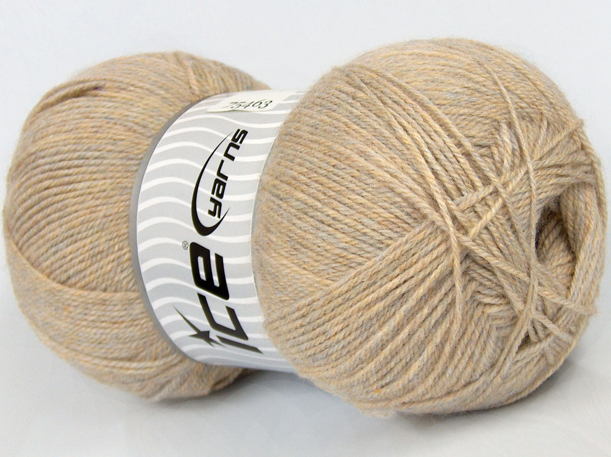 410 gr ICE YARNS SALE PLAIN Hand Knitting Yarn Beige Melange