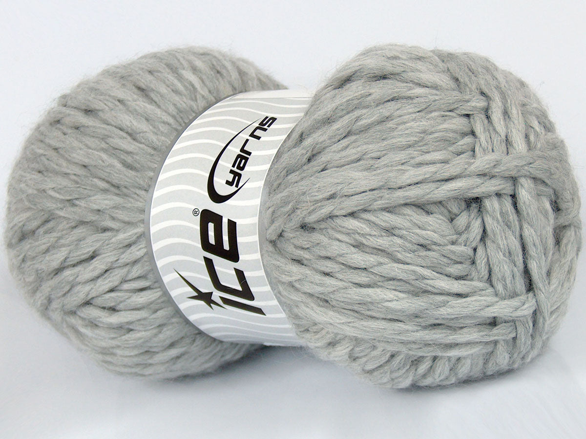 Lot of 2 x 195gr Skeins Ice Yarns SALE WINTER (5% Mohair 45% Wool) Yarn Light Grey