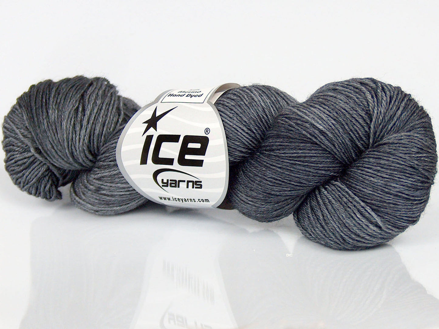 Lot of 4 Skeins Ice Yarns SILK MERINO HAND DYED (20% Silk 80% Superwash Merino Wool) Yarn Grey