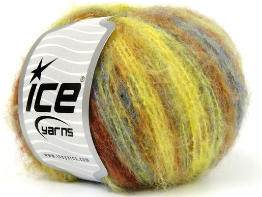 Lot of 8 Skeins Ice Yarns MITCHELL (30% Wool) Yarn Yellow Blue Gold Shades