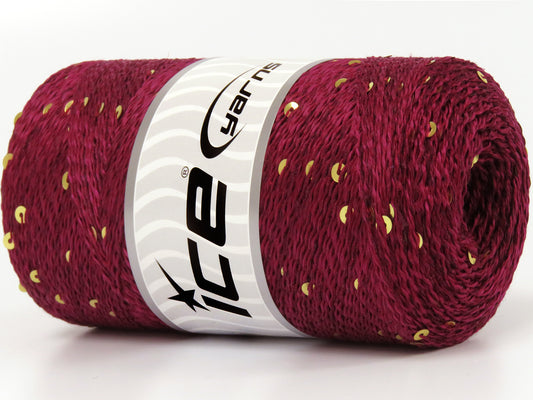 Lot of 2 x 200gr Skeins Ice Yarns SUMMER PAILLETTE Yarn Burgundy Shades