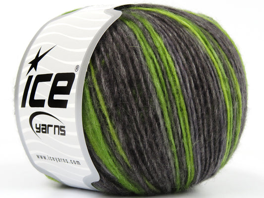 Lot of 8 Skeins Ice Yarns LEONARDO COLOR (66% Merino Wool 34% Organic Cotton) Yarn Green Shades Grey Shades