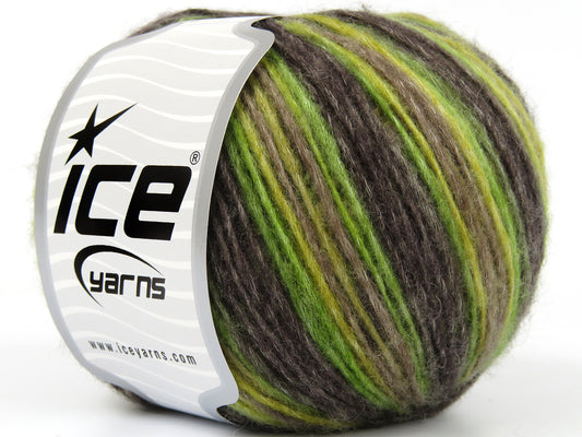 Lot of 8 Skeins Ice Yarns LEONARDO COLOR (66% Merino Wool 34% Organic Cotton) Yarn Green Shades Grey Camel