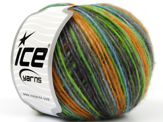 Lot of 8 Skeins Ice Yarns LEONARDO COLOR (66% Merino Wool 34% Organic Cotton) Yarn Turquoise Green Grey Orange