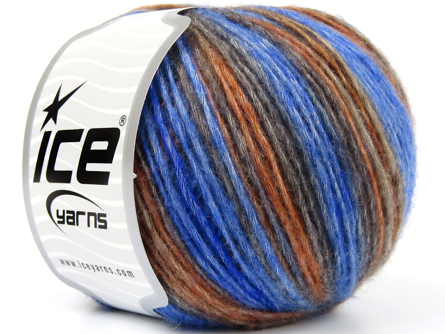 Lot of 8 Skeins Ice Yarns LEONARDO COLOR (66% Merino Wool 34% Organic Cotton) Yarn Saxe Blue Grey Camel Orange