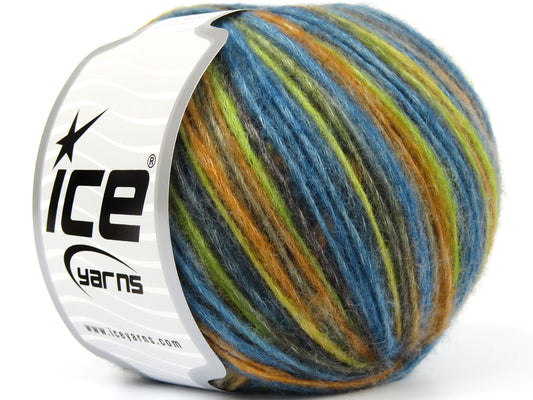 Lot of 8 Skeins Ice Yarns LEONARDO COLOR (66% Merino Wool 34% Organic Cotton) Yarn Purple Gold Green Dark Grey