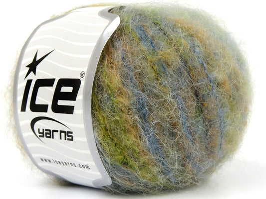 Lot of 8 Skeins Ice Yarns KID MOHAIR ALPACA COLOR (41% Alpaca Superfine 41% Kid Mohair) Yarn Turquoise Green Grey Orange