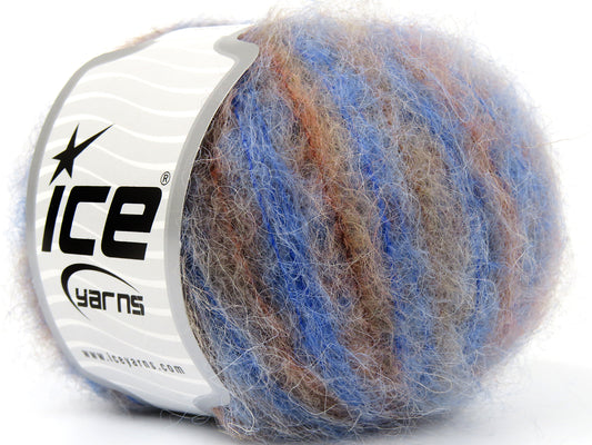 Lot of 8 Skeins Ice Yarns KID MOHAIR ALPACA COLOR (41% Alpaca Superfine 41% Kid Mohair) Yarn Saxe Blue Orange Beige Camel Grey
