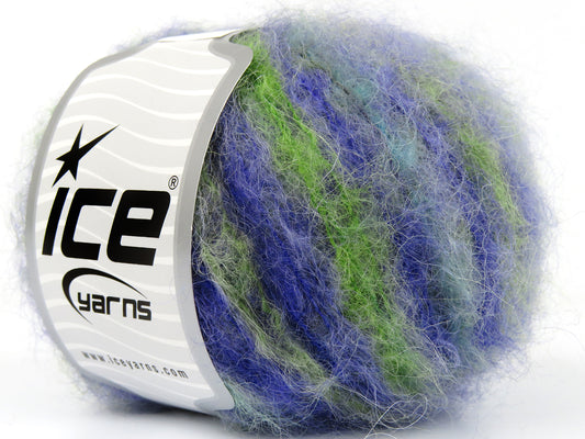 Lot of 8 Skeins Ice Yarns KID MOHAIR ALPACA COLOR (41% Alpaca Superfine 41% Kid Mohair) Yarn Purple Green Grey Turquoise