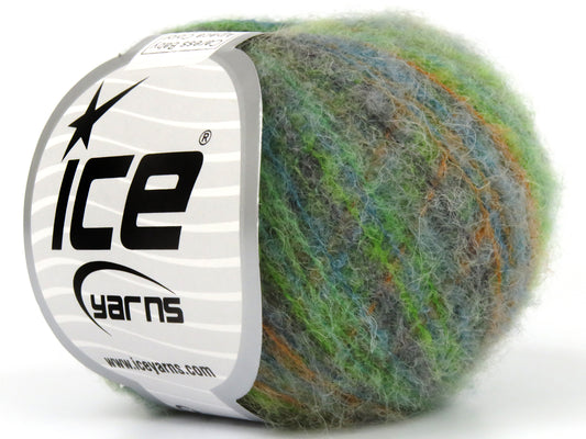 Lot of 10 Skeins Ice Yarns CARESS BABY ALPACA COLOR (30% Baby Alpaca 31% Extrafine Merino Wool) Yarn Green Grey Orange Turquoise