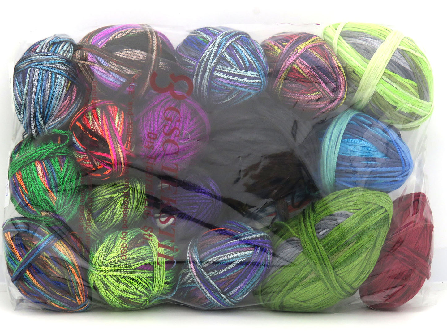 Mixed Lot Multicolor Leftover Fancy Yarns fnt2-84361